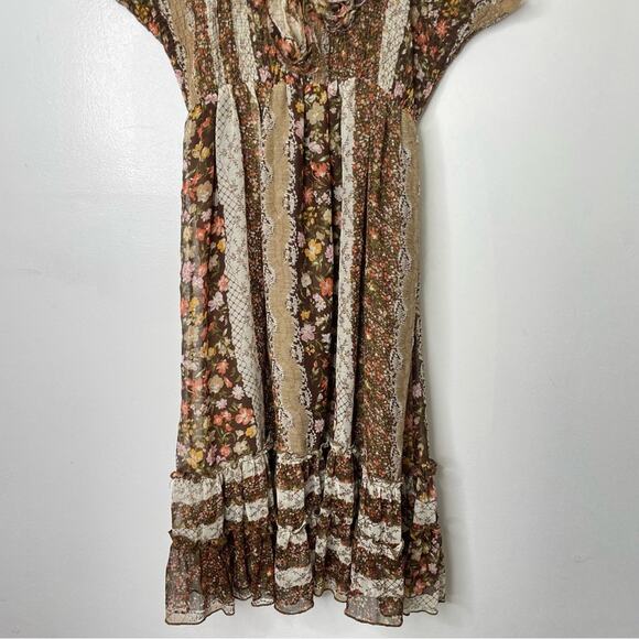 Flowing Peasant Dress Floral Print 1970s Style S - Picture 5 of 9